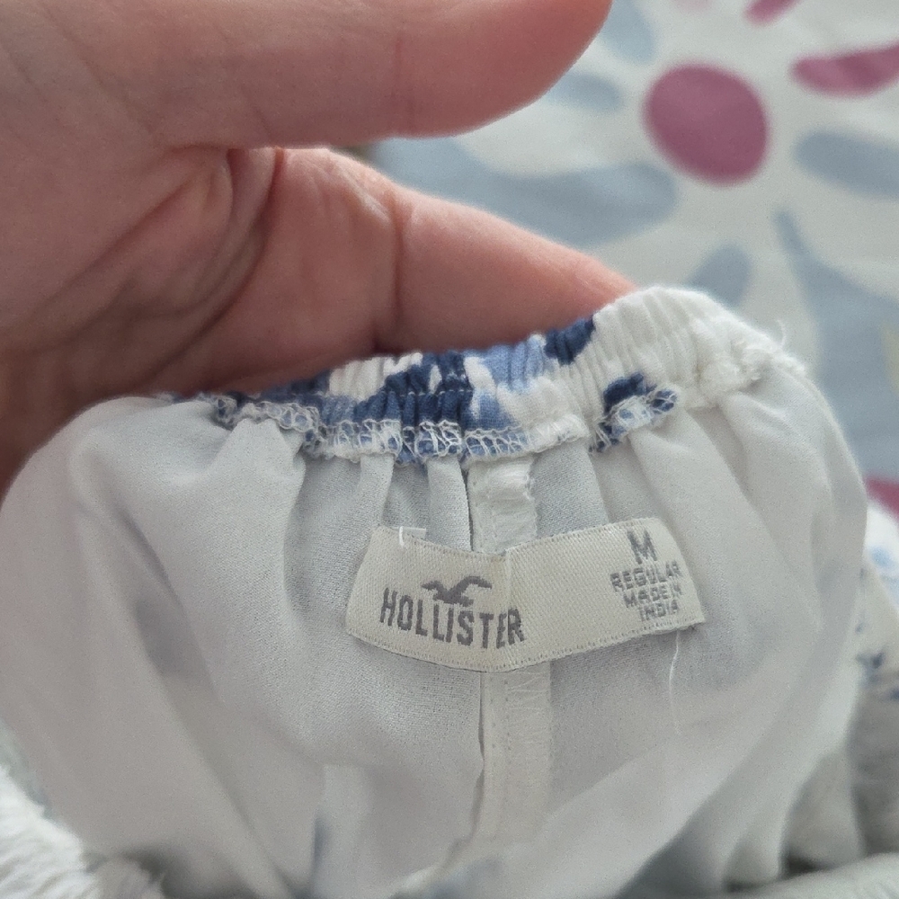 Hollister Blue and White Floral Midi Dress - Picture 8 of 9